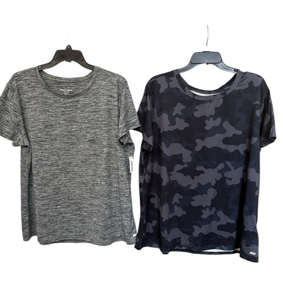 Amazon Essentials Women’s Heathered Gray and Camo Short Sleeve Shirt Size - XXL - Picture 1 of 10